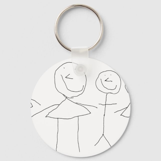 4 Stick Figures Key Ring (Front)