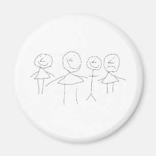 4 Stick Figures Magnet