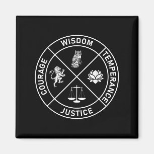4 Stoic Virtues Wisdom Temperance Justice Courage Magnet