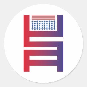 4 th July usa/eeuu texto simplificado by Masanser Classic Round Sticker