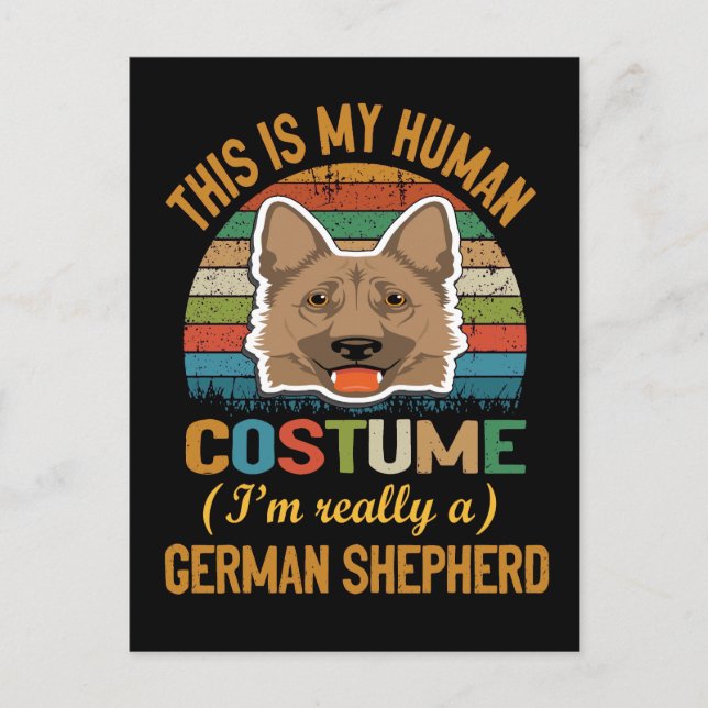 4 This Is My Human Costume I'm Really A German She Postcard (Front)