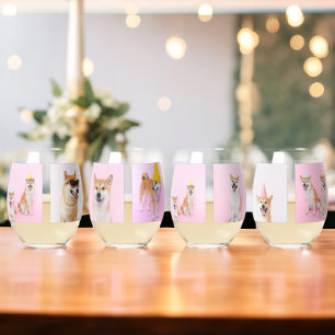 4 to 16 Photo Collage Personalised Stemless Wine Glass