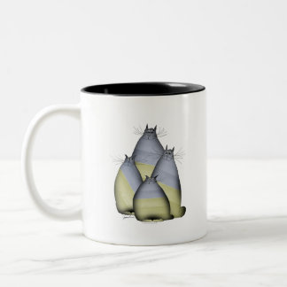 4 Ukraine Cats Two-Tone Coffee Mug