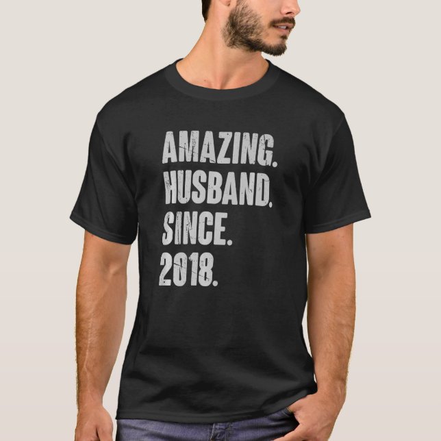 4 Wedding Anniversary For Him  Amazing Husband Sin T-Shirt (Front)