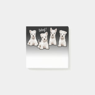 4 Westy pups custom black fade Post-it note block