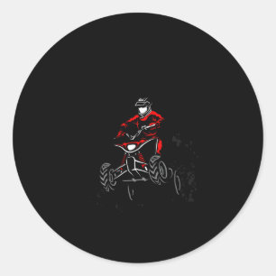 4 Wheeler Dirt Offroad Quad A Little Dirt Never Hu Classic Round Sticker
