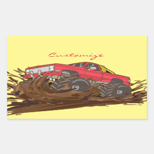 4-wheeler mud truck Thunder_Cove Rectangular Sticker