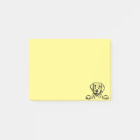 4”x3” Yellow Post-Its featuring Black Lab