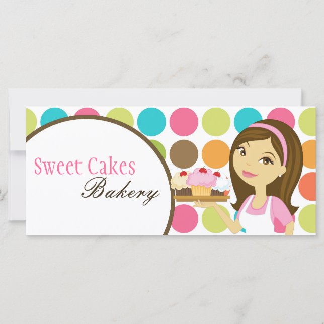 4"x9" Gift Certificate Bakery Brunette Baker Cup (Front)