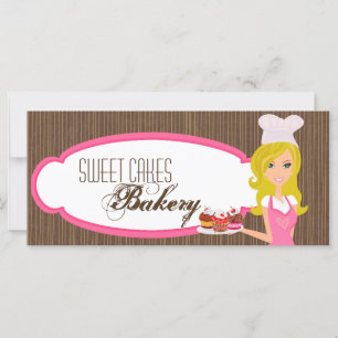 4"x9" Gift Certificate Blonde Baker Pink Cup Cakes