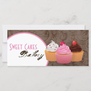 4"x9" Gift Certificate Cup Cakes Bakery Sweet Trea