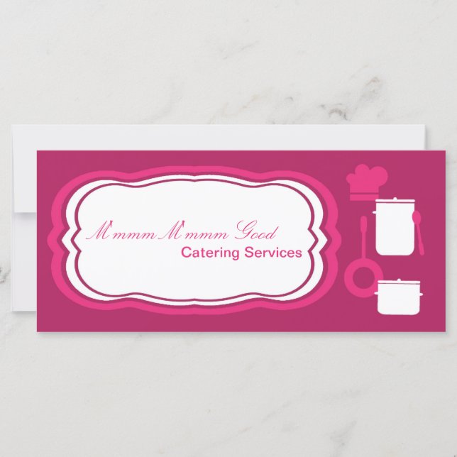4"x9" Gift Certificate Hot Pink Catering Food (Front)