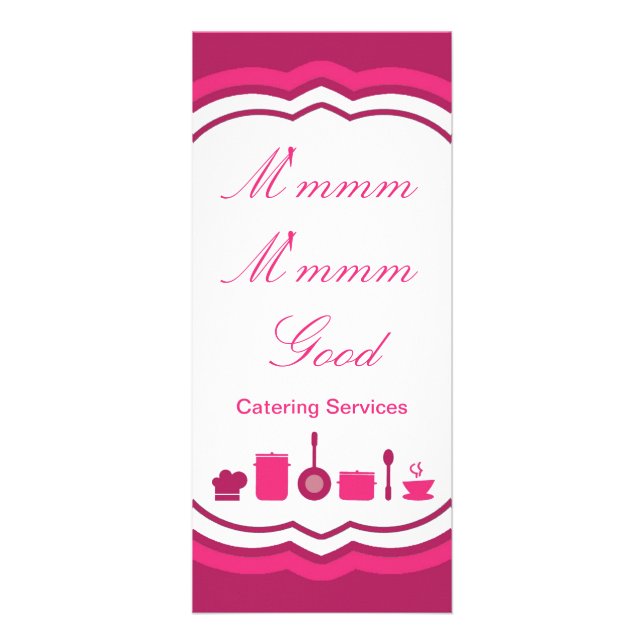 4"x9" Price List Hot Pink Catering Food Rack Card (Front)