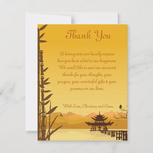 4 x 5 FLAT Thank You Card Warm Sunset (Front)
