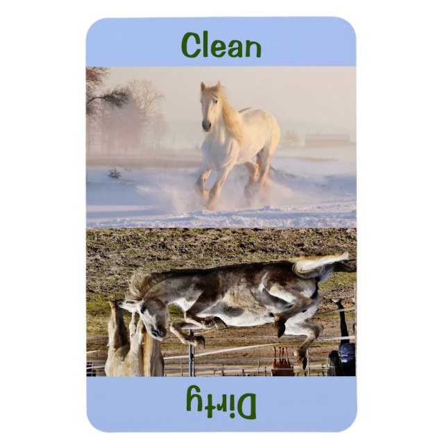 4" x 6" Clean/Dirty Horse Photo Dishwasher Magnet (Vertical)