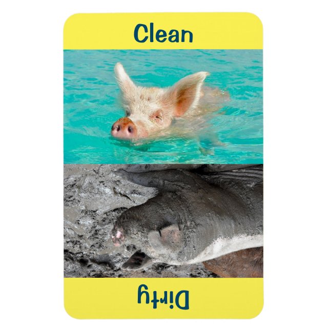 4" x 6" Clean/Dirty Pig Photo Dishwasher Magnet (Vertical)