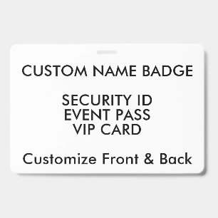 4" x 6" Custom Name Badge, ID Card Blank Template Badge