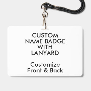 4" x 6" Custom Name Badge with Lanyard Blank ID Badge