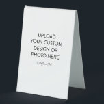 4" x 6" Plastic Table Tent<br><div class="desc">Customize your design in Templett. After you are done editing,  download your file in a JPG format (don't forget to turn on the bleed option). Upload your design here by clicking on the blue "Personalize" button.</div>