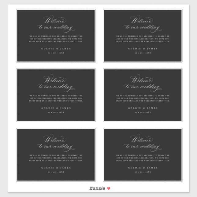 4 x 6 Welcome Gift Box Labels Hotel Bag Stickers (Sheet)