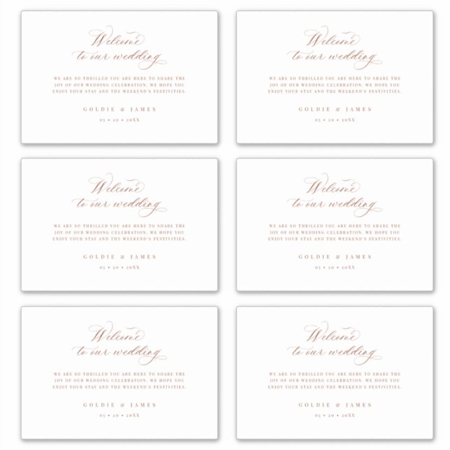 4 x 6 Welcome Gift Box Labels Hotel Bag Stickers (Front)
