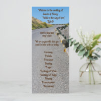 4" X 9.25" Wedding Program both sides text