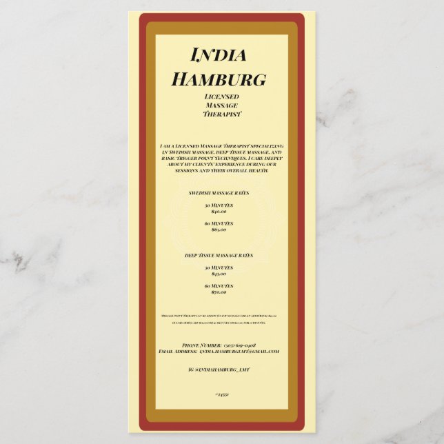 4" x 9" Flat Program Groove Programme (Front)