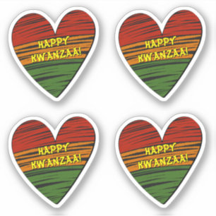 4 x Happy Kwanzaa Juneteenth Your Text Heart