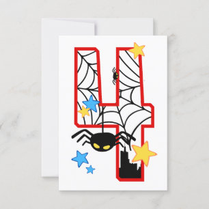 4-year anniversary invitation card spider