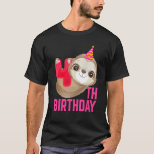 4 Year Old 4th Birthday Cute Sloth Lover Animal Bd T-Shirt