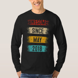 4 Year Old Awesome Since May 2018 4th Birthday T-Shirt