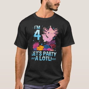4 Year Old Axolotl 4th Birthday Boys Girls T-Shirt