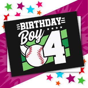 4 Year Old Baseball Party Theme 4th Birthday Boy Postcard