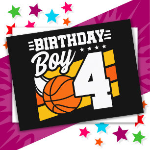 4 Year Old Basketball Party Theme 4th Birthday Boy Postcard