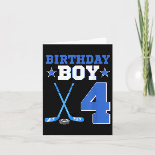 4 Year Old Birthday Boy 4th Birthday Ice Hockey Card