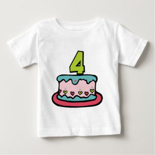 4 Year Old Birthday Cake Baby T-Shirt