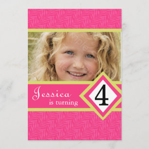 4 Year Old Birthday Party Invitations Zebra GIRL
