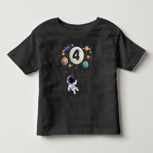 4 Year Old Birthday Planets Astronaut 4th Birthday Toddler T-Shirt