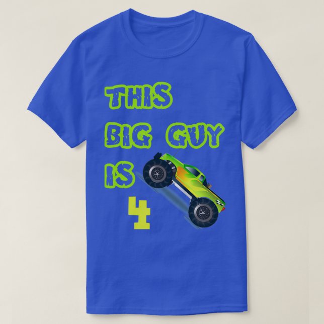 4 Year Old Boys Monster Truck Birthday Gifts T-Shirt (Design Front)