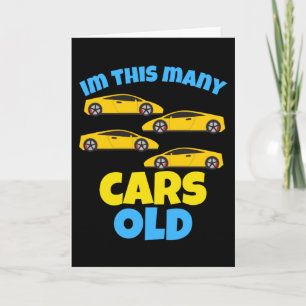 4 Year Old Cars Birthday Party Theme Card