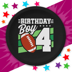 4 Year Old Football Party Theme 4th Birthday Boy Paper Plate