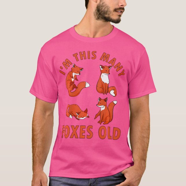4 Year Old Foxes Old Animal Fox 4Th Birthday T-Shirt (Front)