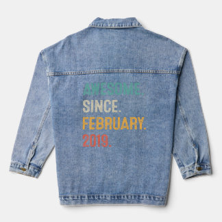 4 Year Old Gift Awesome Since February 2019 4th Bi Denim Jacket