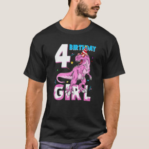 4 Year Old Gifts Party 4th Birthday Girl Teen dino T-Shirt