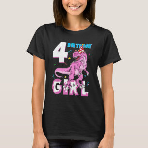 4 Year Old Gifts Party 4th Birthday Girl Teen dino T-Shirt