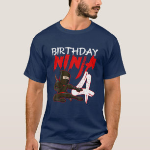4 Year Old Kids Ninja Birthday Party Theme T-Shirt