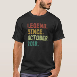 4 Year Old Legend Since October 2018 4th Birthday T-Shirt