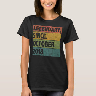 4 Year Old  Legend Since October 2018 4th Birthday T-Shirt