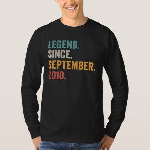 4 Year Old Legend Since September 2018 4th Birthd T-Shirt