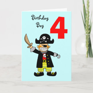 4 year old pirate boy card
